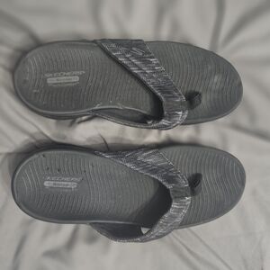 Skechers Black Textured Sandals